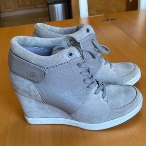 Lacoste platform sneakers, leather, size 8, Great condition